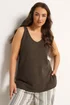 Yours Curve Chocolate Brown Knitted Vest Top - 26-28 Image 1