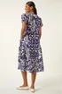 Roman Blue Abstract Print Midi Shirt Dress - 14 Image 3
