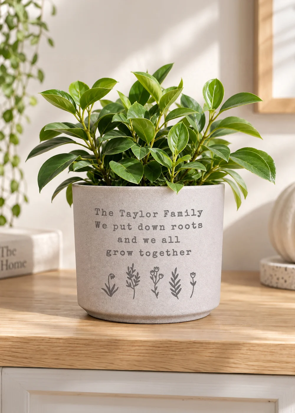 Personalised Memento Company Floral Flecked Plant Pot - One Size Image 1