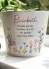 Personalised Memento Company Pretty Floral Ceramic Plant Pot - One Size Image 2
