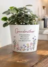 Personalised Memento Company Pretty Floral Ceramic Plant Pot - One Size Image 1