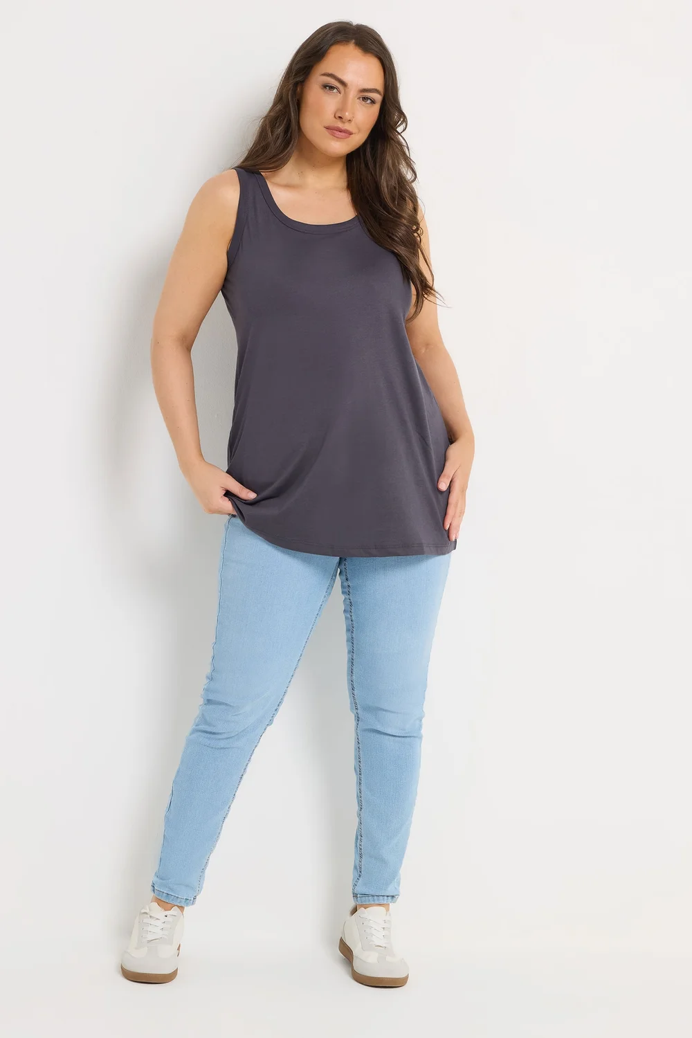 Yours 3 Pack Curve Grey & Green Core Vest Tops - 26-28 Image 5