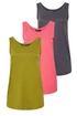 Yours 3 Pack Curve Grey & Green Core Vest Tops - 26-28 Image 1