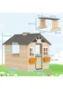 Outsunny Brown Wooden Kids Playhouse With Door, Windows, Bench, For Ages 3-7 Years - One Size Image 3