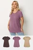 Yours 3 Pack Curve Chocolate Brown & Natural Brown Core T-Shirts - 22-24 Image 1
