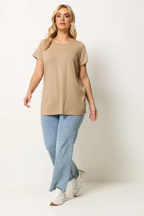 Yours 3 Pack Curve Chocolate Brown & Natural Brown Core T-Shirts - 22-24 Image 5