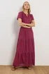 Long Tall Sally Wine Red Dobby Spot Tiered Maxi Dress - 22 Image 2