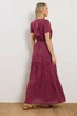 Long Tall Sally Wine Red Dobby Spot Tiered Maxi Dress - 22 Image 3