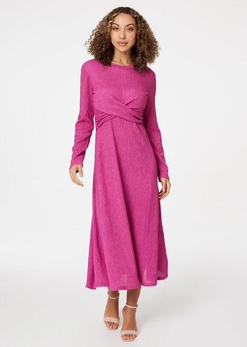 Izabel London Purple Cross Front Midi Dress - 10 Image 1