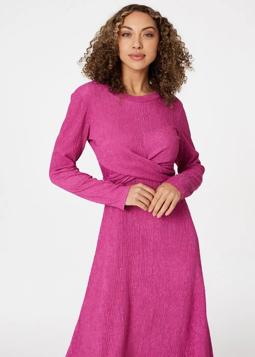 Izabel London Purple Cross Front Midi Dress - 10 Image 4