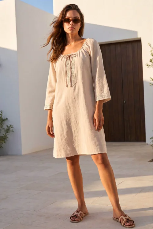 Roman Stone Petite Lace Trim Dress - 16 Image 3