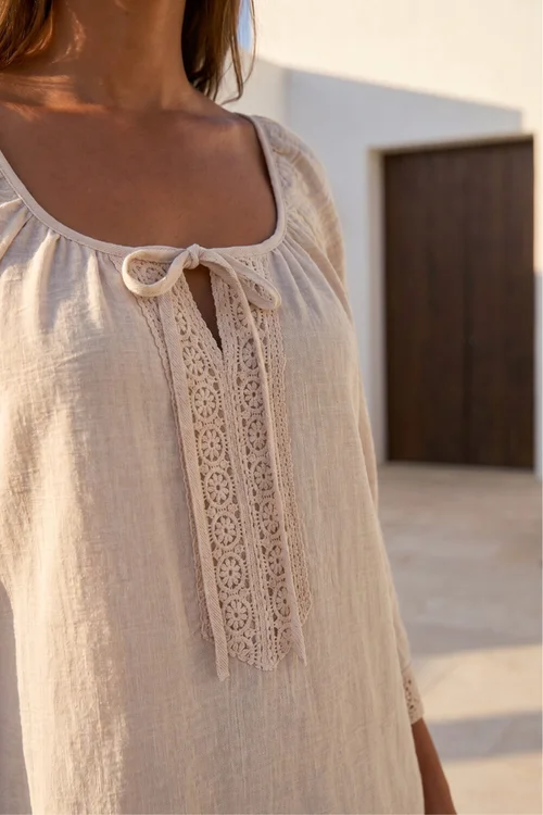 Roman Stone Petite Lace Trim Dress - 16 Image 4