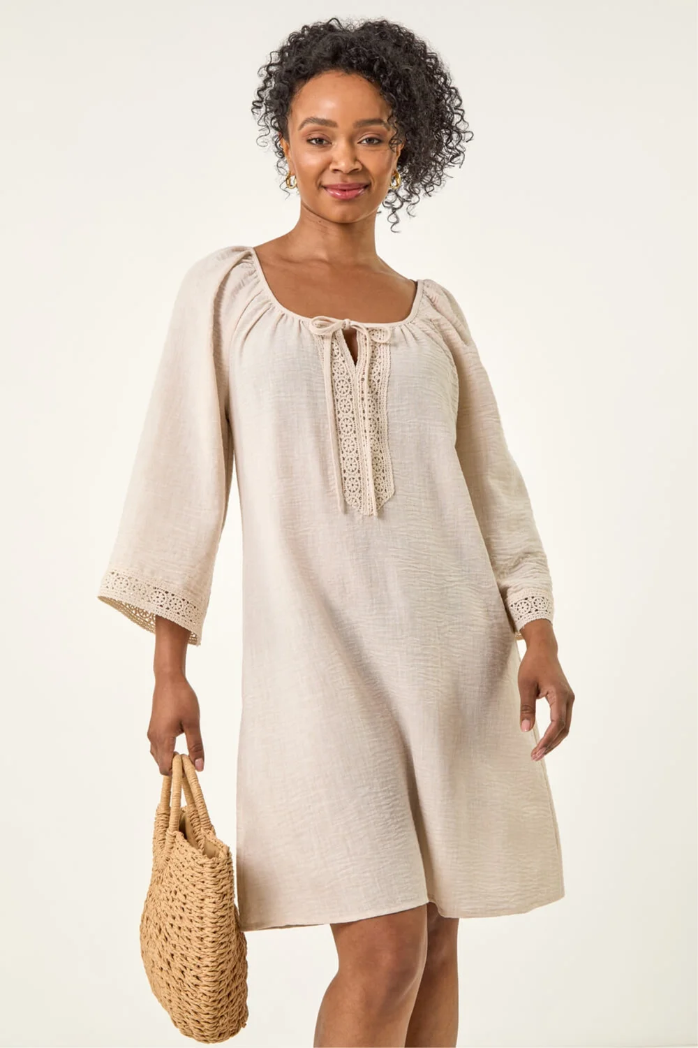 Roman Stone Petite Lace Trim Dress - 8 Image 1