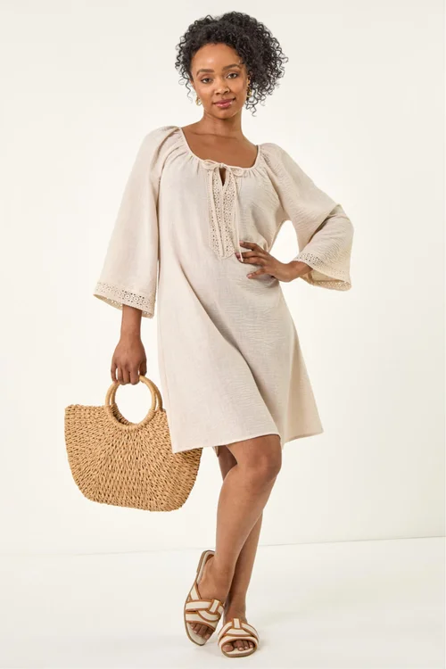 Roman Stone Petite Lace Trim Dress - 8 Image 2