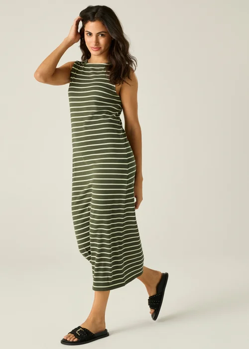 Regatta Dark Khaki Light Vanilla Stripe Amorie Midi Dress - 16 Image 3