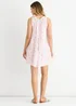 Gini London Pink Floral Stripe Cotton Tie Summer Mini Dress - M/L Image 2