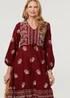 Izabel London Red Embroidered Long Sleeve Midi Dress - 8 Image 4