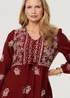 Izabel London Red Embroidered Long Sleeve Midi Dress - 8 Image 3