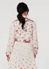 Izabel London Pink Floral Border Tie Waist Midi Shirt Dress - 14 Image 2