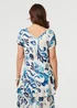 Izabel London Blue Printed Cap Sleeve Knee Length Dress - 10 Image 2