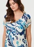 Izabel London Blue Printed Cap Sleeve Knee Length Dress - 10 Image 3