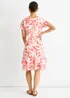 Gini London Red Floral Print Cotton V Neck Dress - M/L Image 2
