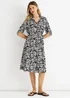 Gini London Black Button Through Belted Shirt Midi Dress - L/XL Image 1
