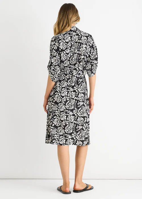 Gini London Black Button Through Belted Shirt Midi Dress - L/XL Image 2