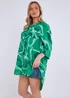 Gini London Green Linen Abstract Print Mini Shirt Dress - M/L Image 4