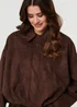 Izabel London Brown Faux Suede Long Sleeve Cropped Jacket - 8 Image 4