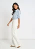 Gini London Off White Pleat Wide Leg Jean - 12 Image 4