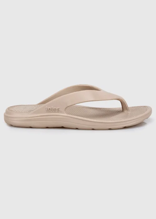 Totes Solbounce Taupe Toe Post Sandals - 7 Image 3