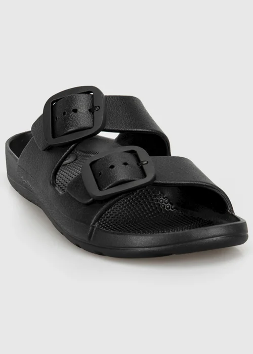 Totes Solbounce Black Double Buckle Adjustable Sliders - 6 Image 3