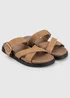 Totes Tan Suede Cross Strap Sandals - 6 Image 2