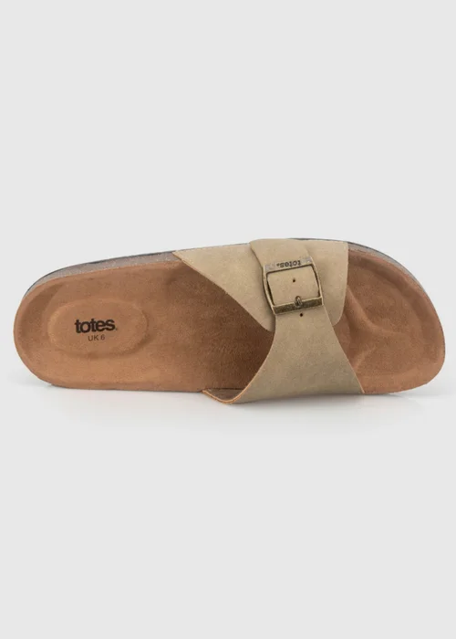 Totes Light Brown Single Buckle Sliders - 4 Image 4