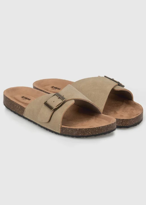 Totes Light Brown Single Buckle Sliders - 4 Image 2