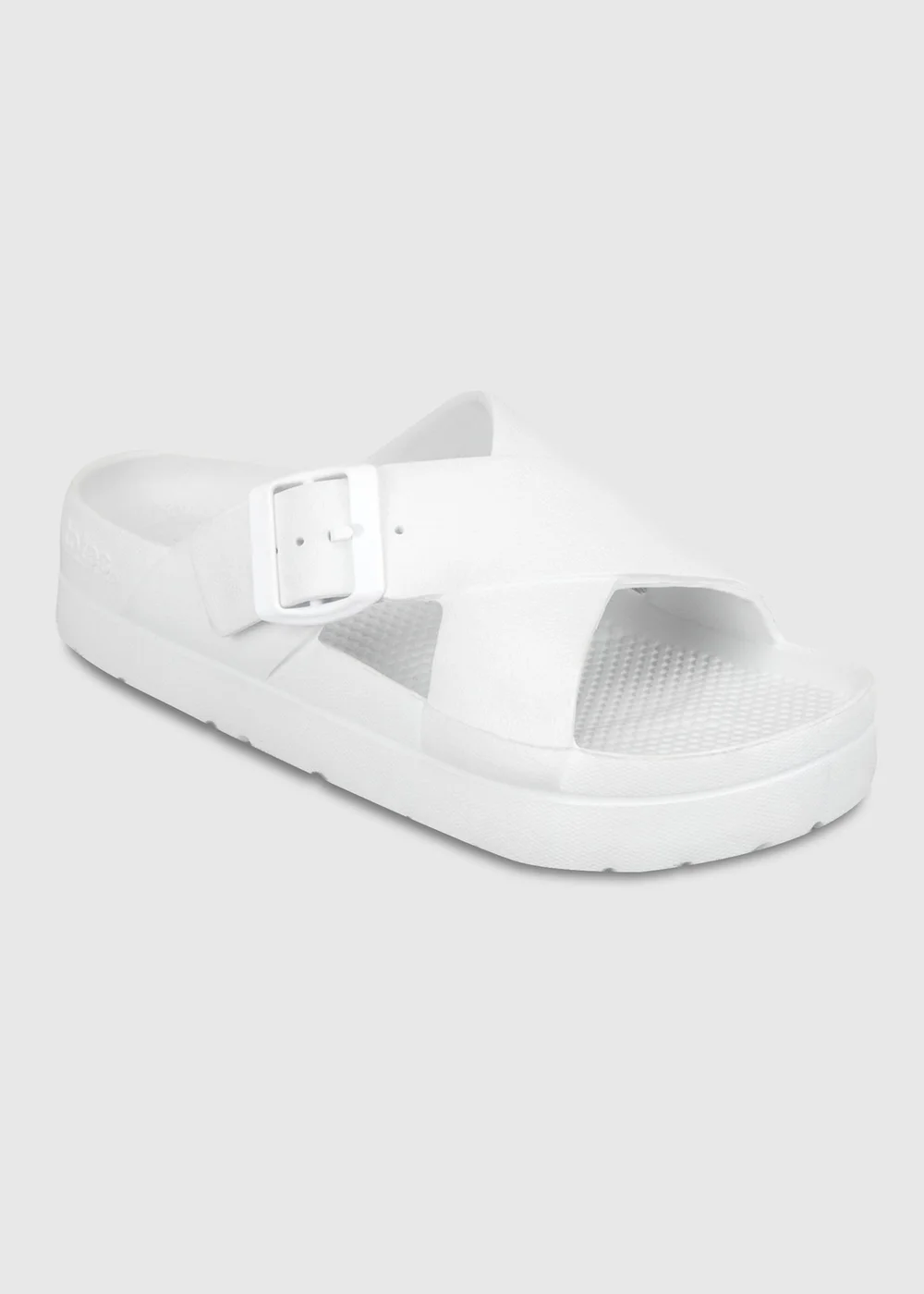 Totes Solbounce White Cross Front Buckle Sliders - 8 Image 3