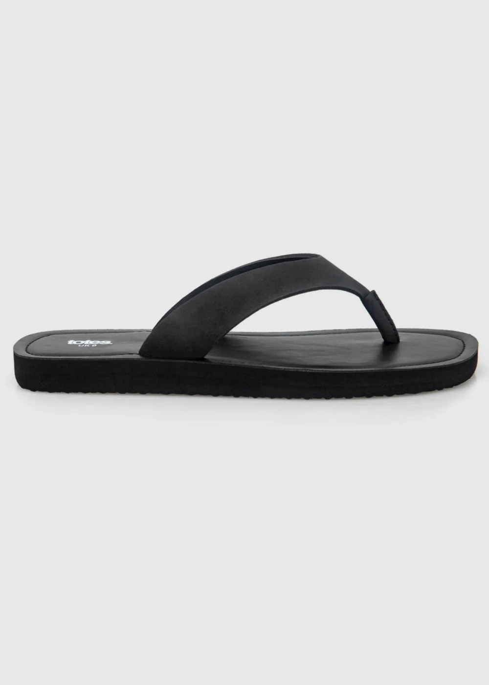 Totes Black Square Toe Faux Suede Flip Flop Sandals - 4 Image 3