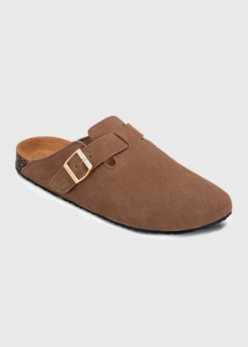 Totes Light Brown Suede Clogs - 4 Image 3