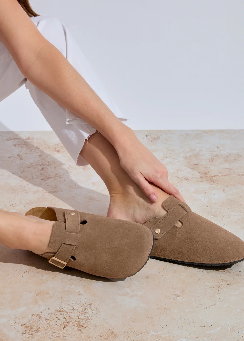 Totes Light Brown Suede Clogs - 4 Image 1