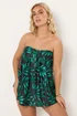 Yours Curve Black Leaf Print Pleated Tankini Top - 30-32 Image 5