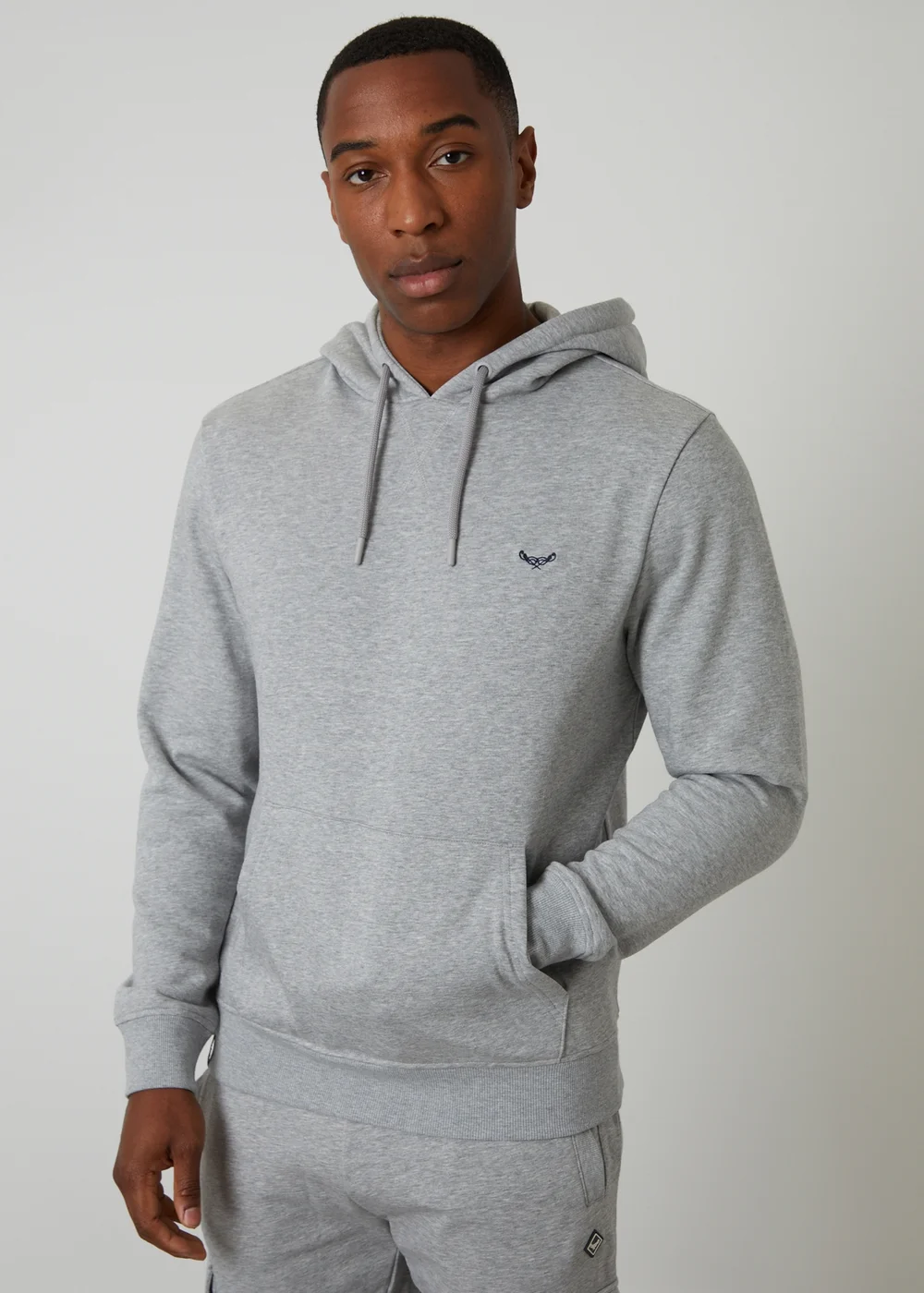 Threadbare Light Grey Cotton Blend Pullover Hoody - S Image 1