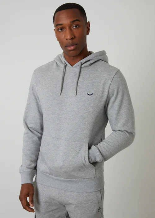 Threadbare Light Grey Cotton Blend Pullover Hoody - S Image 1