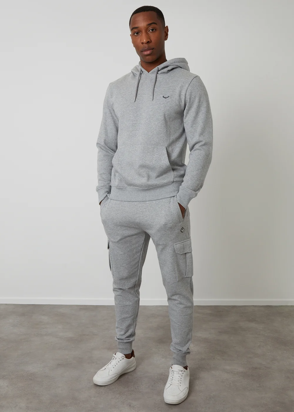 Threadbare Light Grey Cotton Blend Pullover Hoody - S Image 3