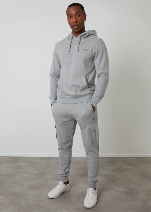Threadbare Light Grey Cotton Blend Pullover Hoody - S Image 3