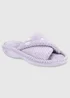 Totes Isotoner Lilac Star Popcorn Turnover Open Toe Slippers - Size 6 Image 3