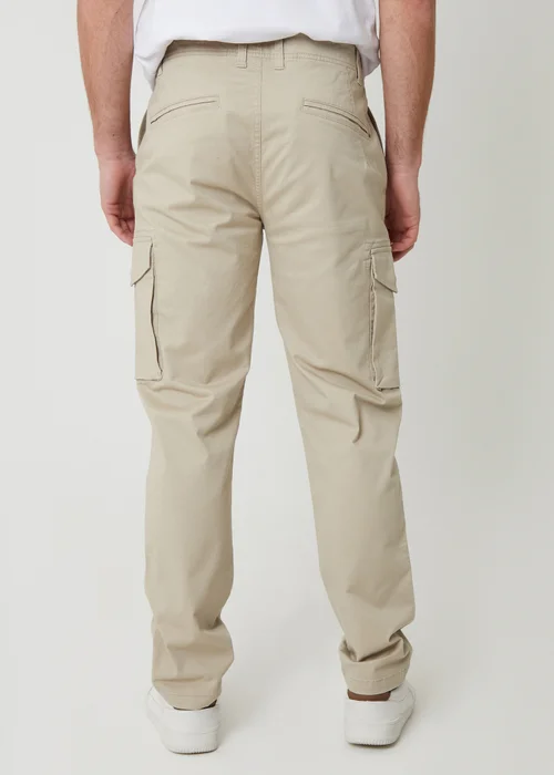Threadbare Stone Cotton Cargo Trousers With Stretch - 36/L32 Image 2
