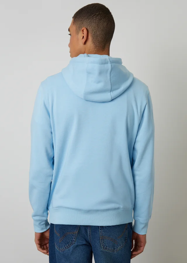Threadbare Light Blue Cotton Blend Pullover Hoody