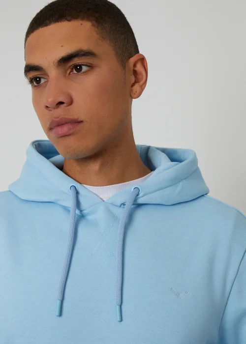 Threadbare Light Blue Cotton Blend Pullover Hoody - M Image 4