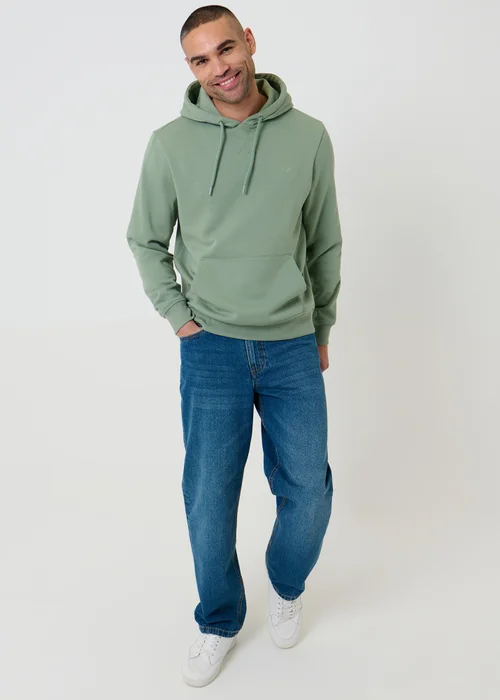 Threadbare Green Cotton Blend Pullover Hoody - M Image 3